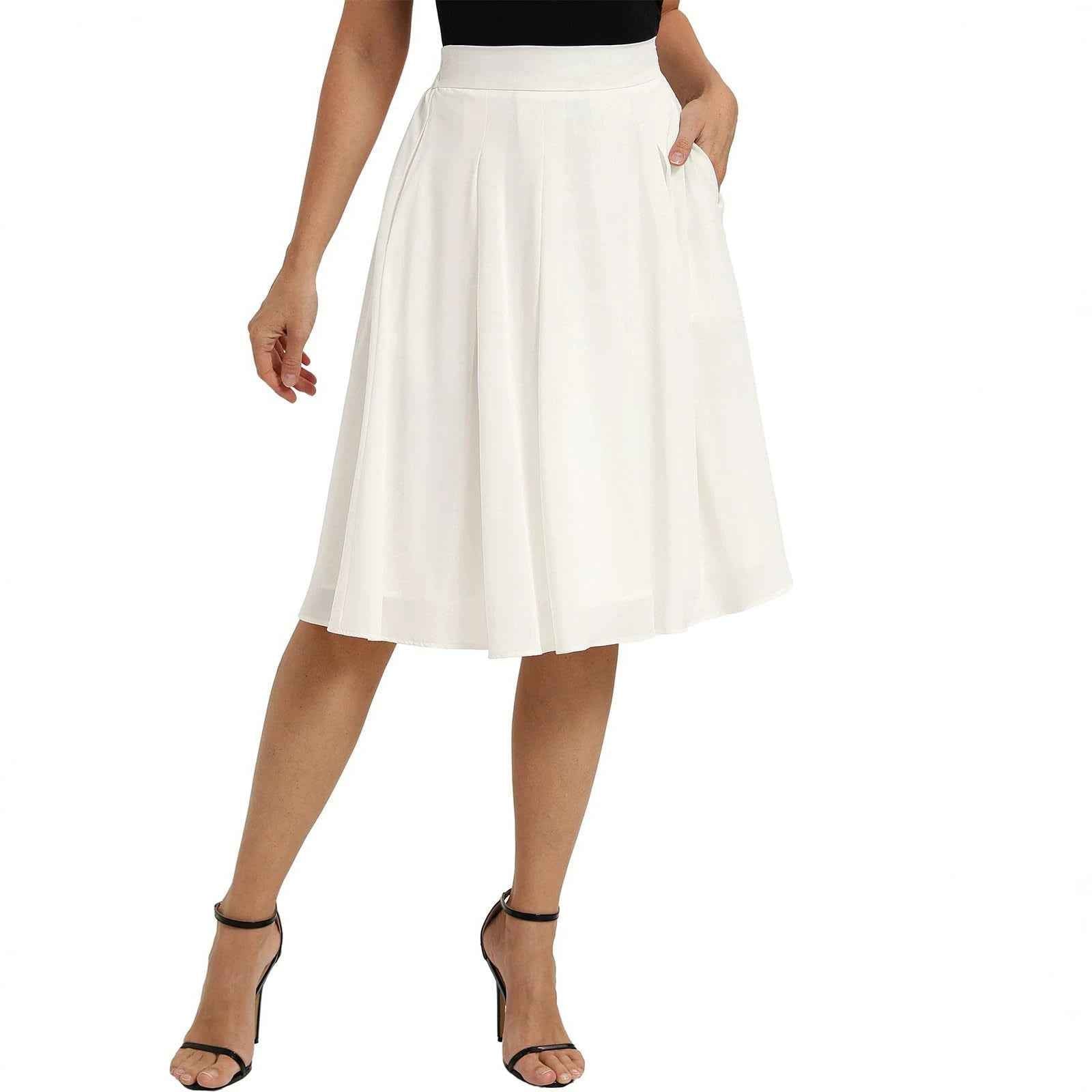 Commuter Slimming Skirt With Pockets For Women