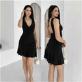 Womens V-neck Slim-fit Elegant Dress