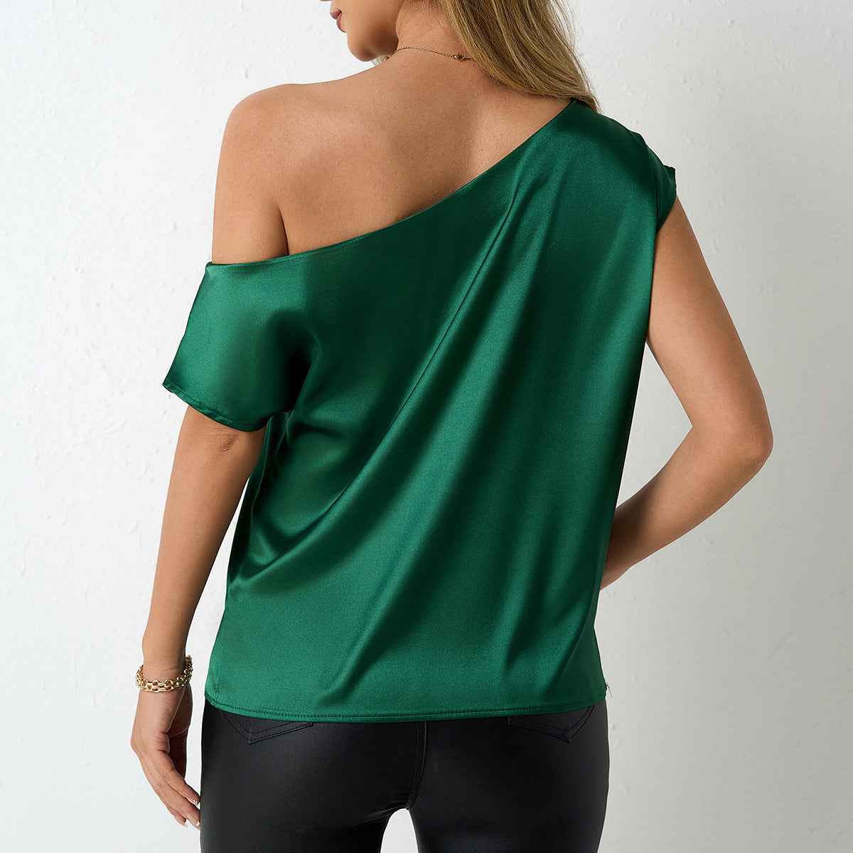 Elegant Satin Off-Shoulder Blouse