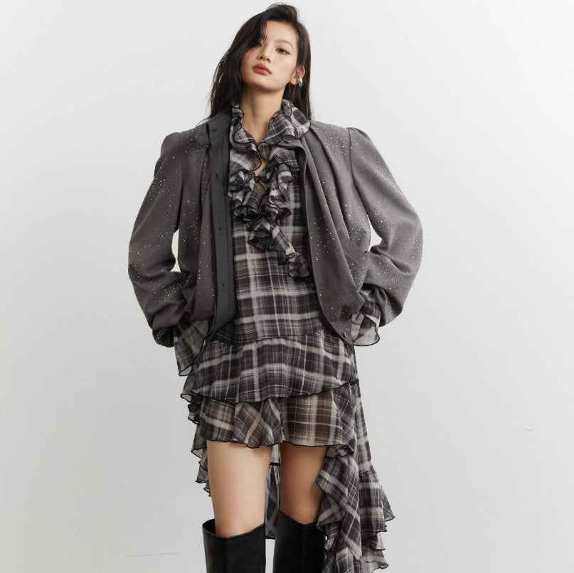 Short Lined Jacket – Cropped, Gray