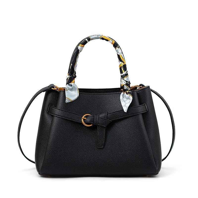 Minimalist Leather Commuter Handbag — Large Capacity Tote