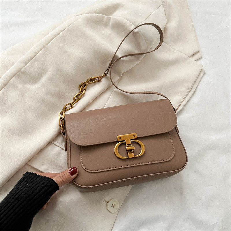 Korean-Style PU Shoulder Bag – Minimalist Square Everyday Bag