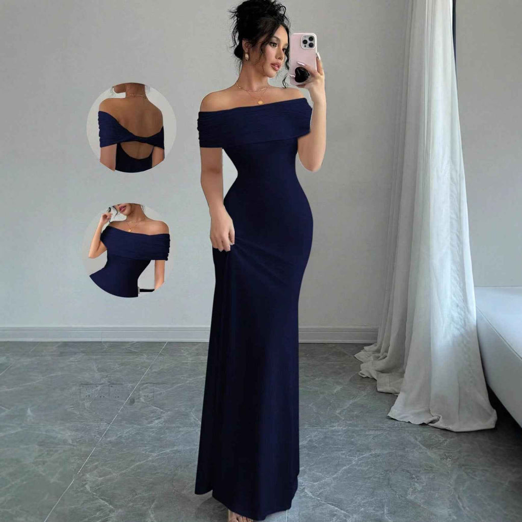 Off-Shoulder Maxi Bodycon Dress — 5 Colours, XS–XXL