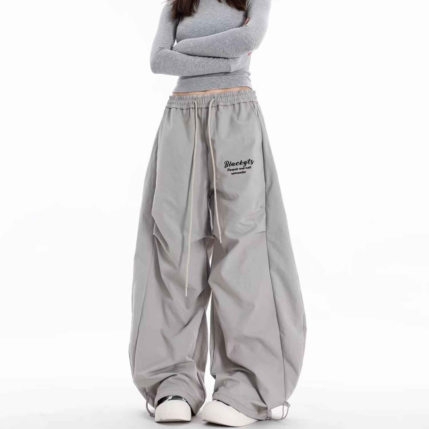 Relaxed-Fit Straight-Leg Pants – Lightweight Polyester, Full Length