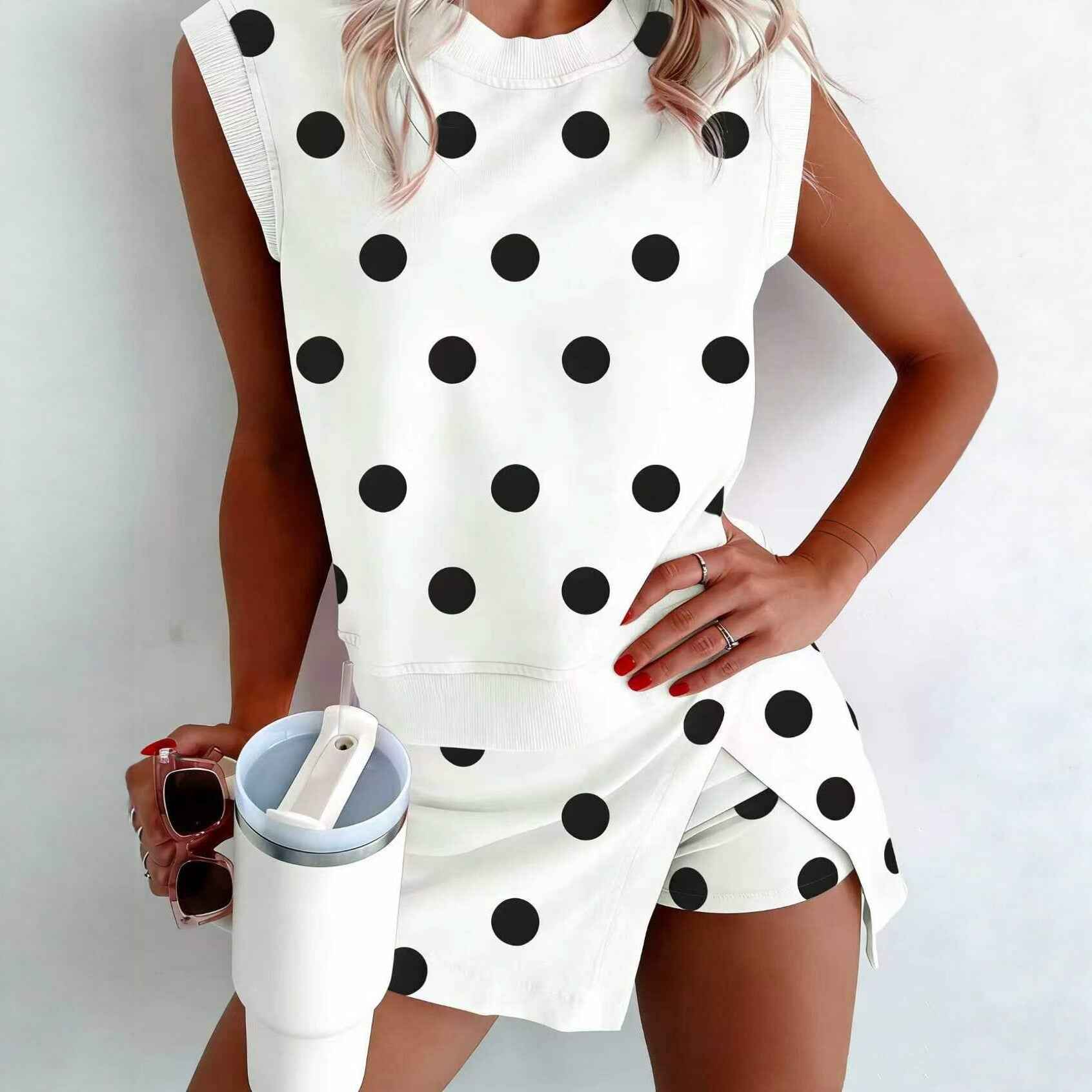 Women's Sleeveless Tank Top & Shorts Two-Piece Set — 5 Colours