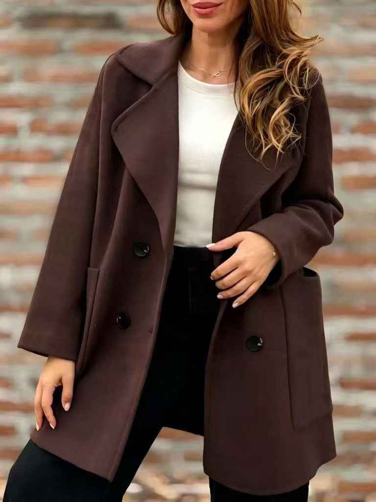 Loose-fitting Double-breasted Wool Coat