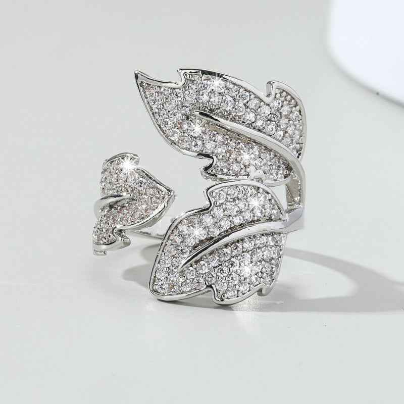 European And American Fashion Light Luxury Zircon Ring