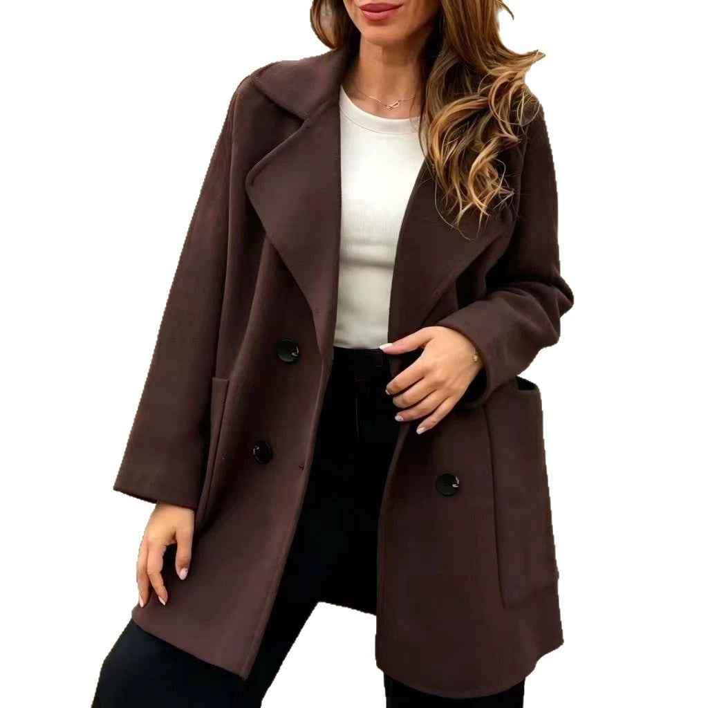 Loose-fitting Double-breasted Wool Coat