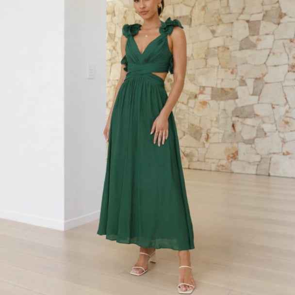 Floral Backless Cross-Strap Maxi Dress — 6 Colours, S–XL