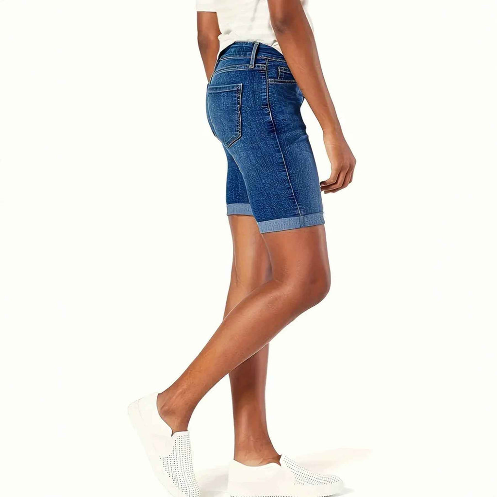 Women's High-Waist Cropped Denim Capri Pants – Slim Fit