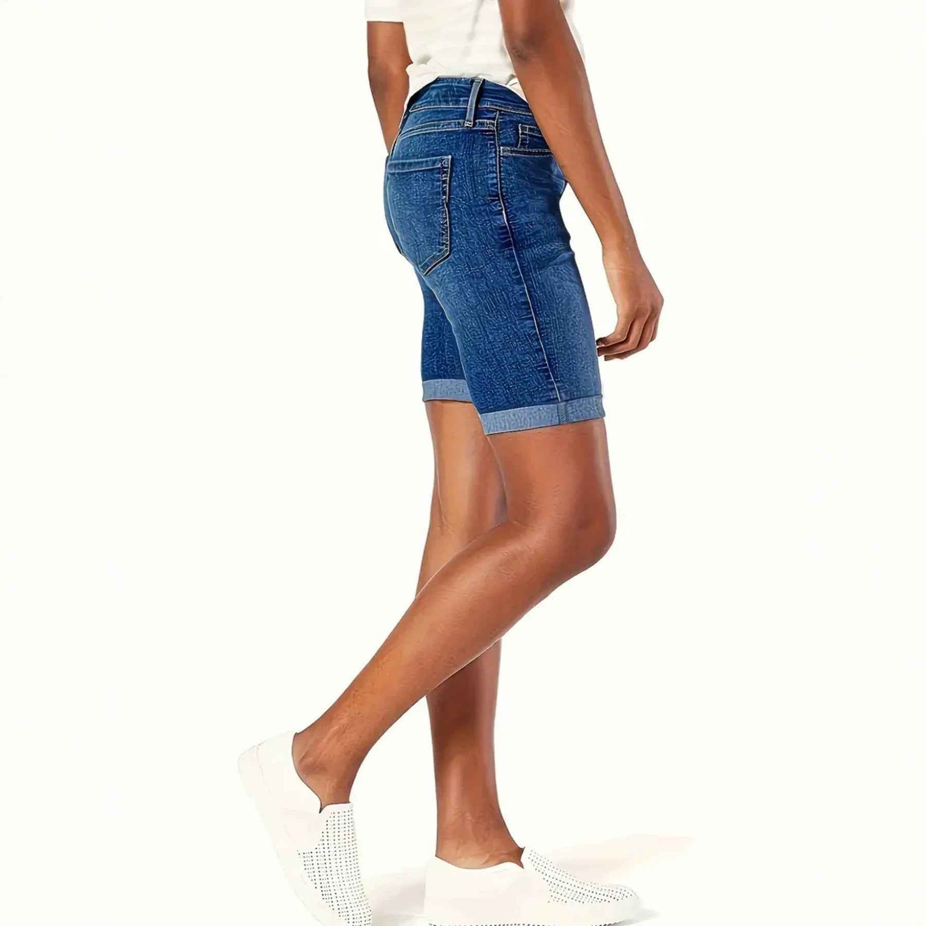 Women's High-Waist Cropped Denim Capri Pants – Slim Fit