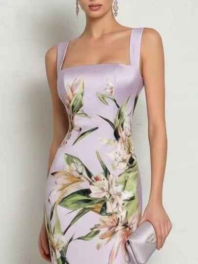 Strapless Sleeveless Sheath Dress With A Back Zipper For Women