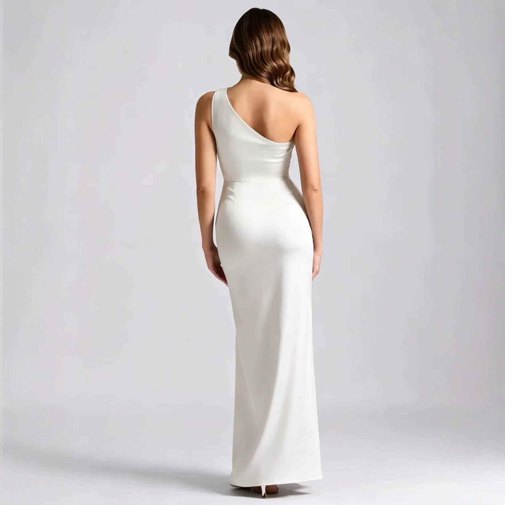 Womens Stylish Off-the-shoulder Satin Bodycon Dress