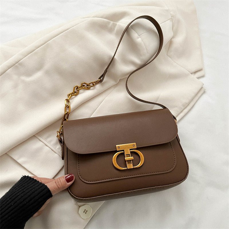 Korean-Style PU Shoulder Bag – Minimalist Square Everyday Bag