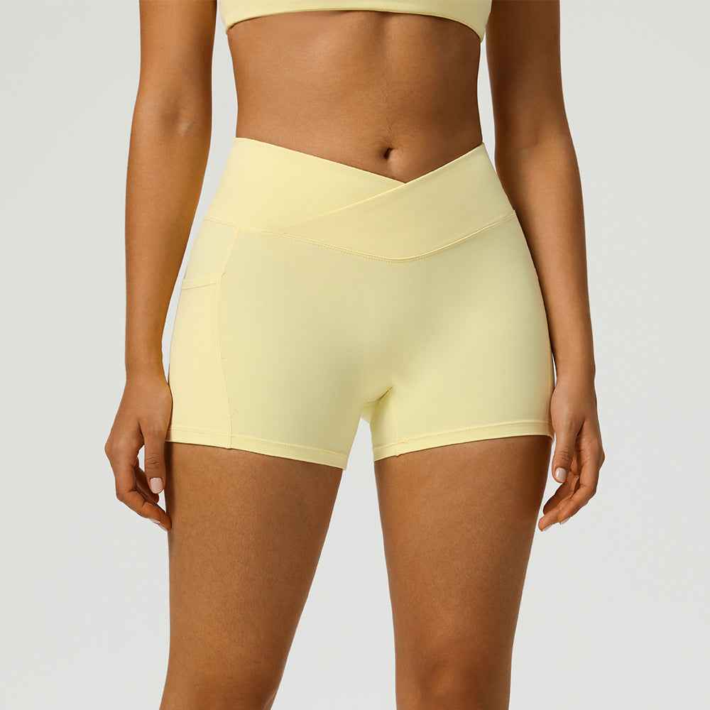 Peach-butt Yoga Shorts High-waisted Butt-lifting For Fitness