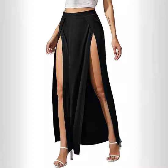 Irregular Skirt Modal Solid-color Evening Gown Long Dress