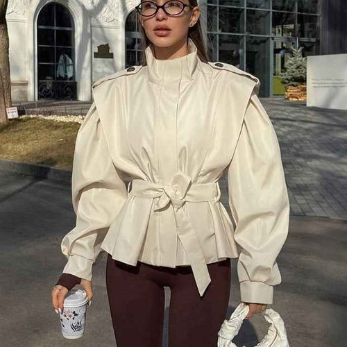 British-Style Stand Collar Sleeveless Trench Coat