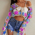 Womens Hollowed-Out Sun-Protective Knitted Cardigan