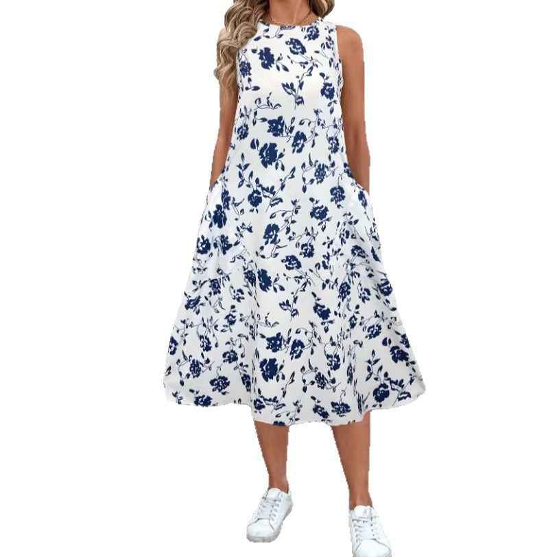 Sleeveless Mid-length Below-the-knee Summer Dress