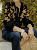Embroidered Puff-Sleeve Linen Blouse — 4 Colours