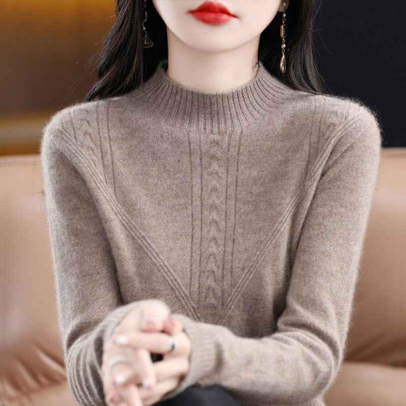 Mock-Neck Pullover Sweater — 9 Colours