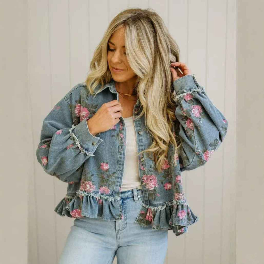Elegant Loose-Fit Denim Long-Sleeve Shirt — Blue, S–3XL