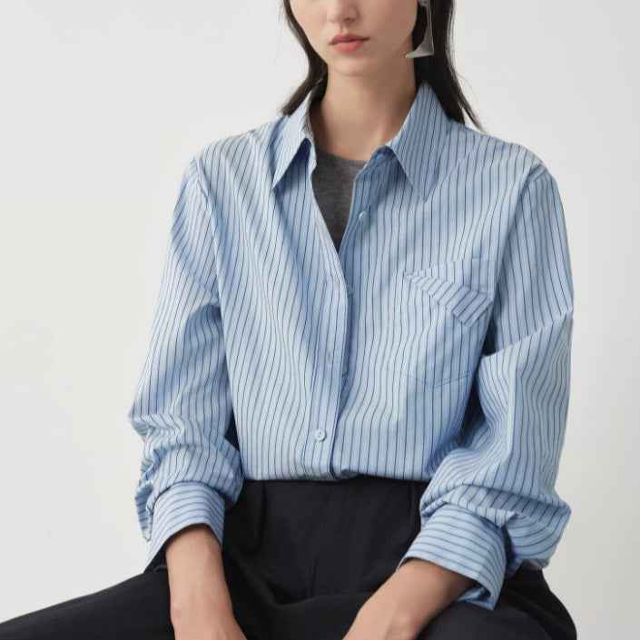 Yarn-Dyed Striped Cotton Shirt — Relaxed Fit, Cardigan Style
