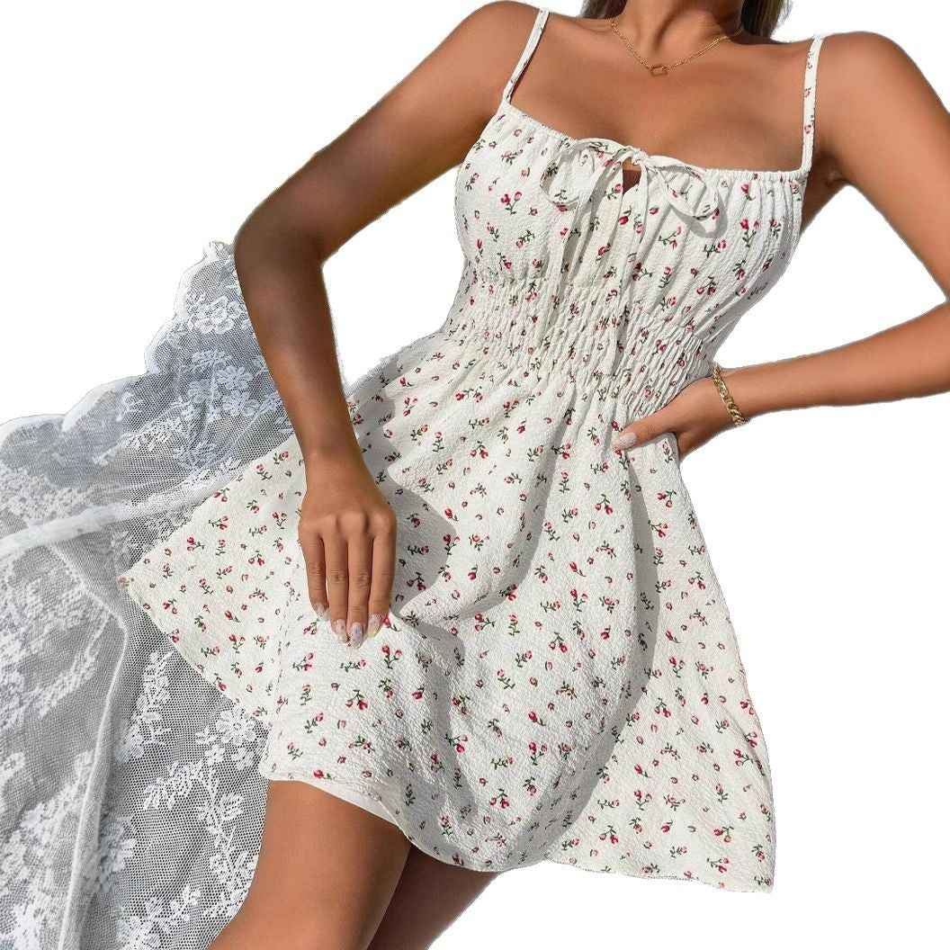 Floral Ruffle A-Line Maxi Dress – Sleeveless Summer Dress