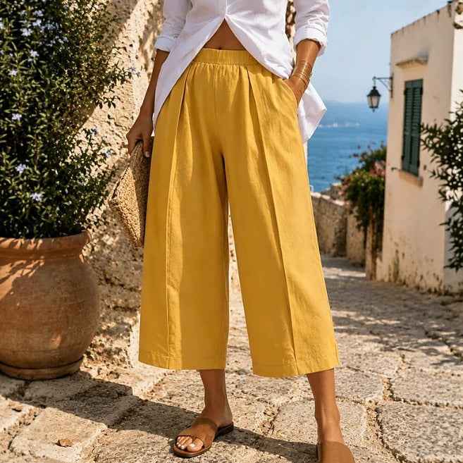 Solid-color Fashionable Loose-fitting Casual Wide-leg Pants