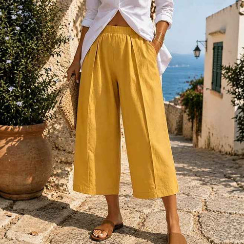 Solid-color Fashionable Loose-fitting Casual Wide-leg Pants