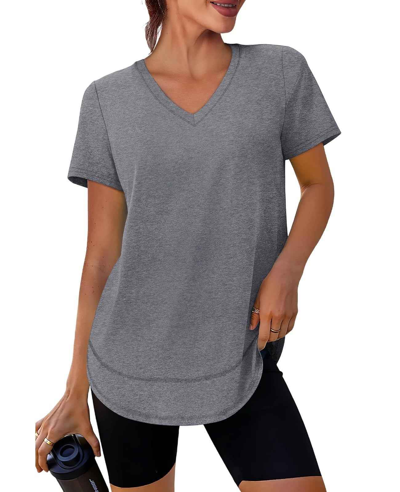 Women's Quick-Dry V-Neck Sports T-Shirt – Brushed Milk Silk Tee