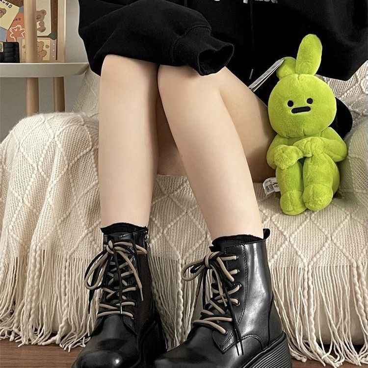 Round-Toe Block Heel Boots in PU Leather