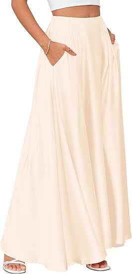 New Elegant Solid-color Pocket Skirt For Women