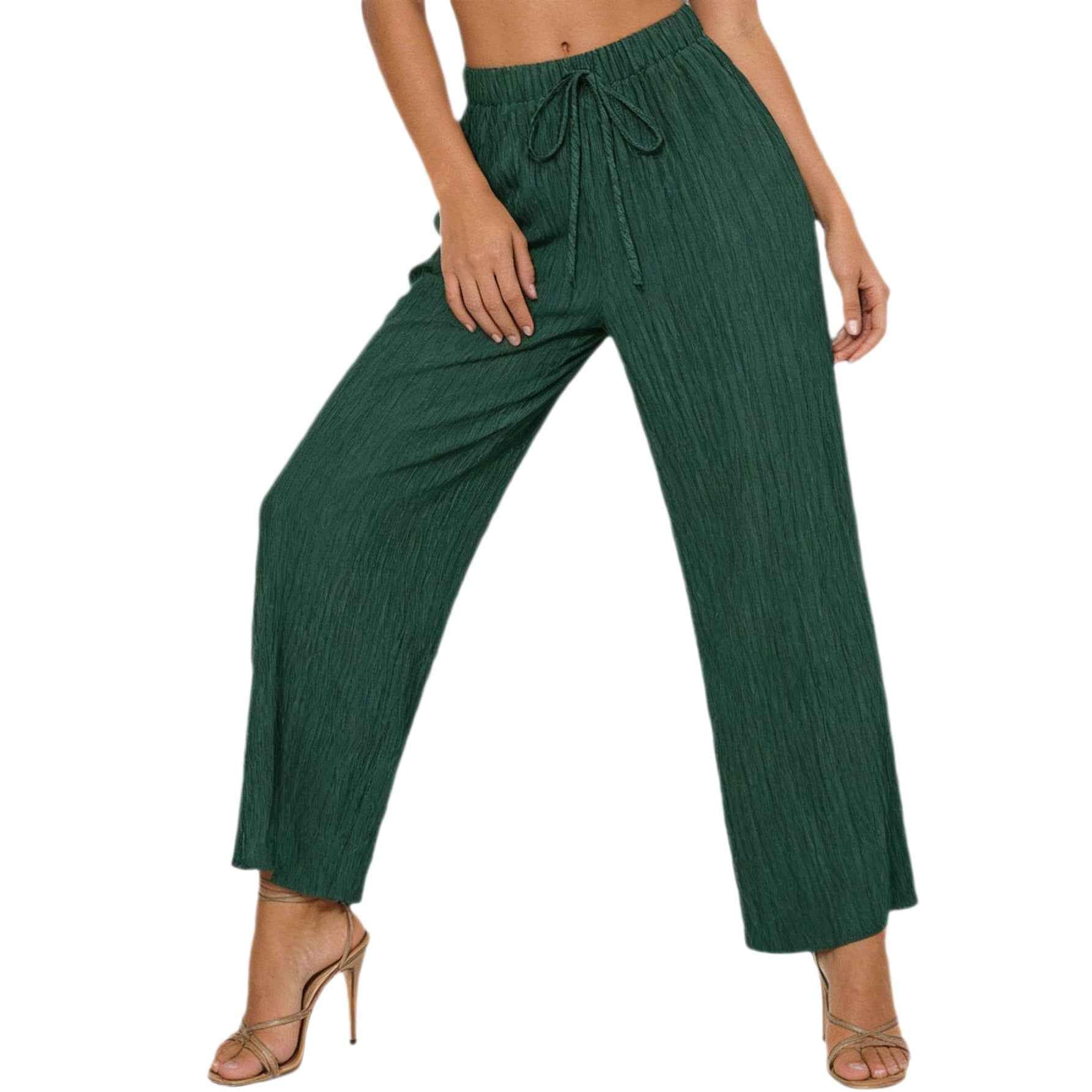 Relaxed Draping Casual Trousers With A Drawstringstylish And Versatile