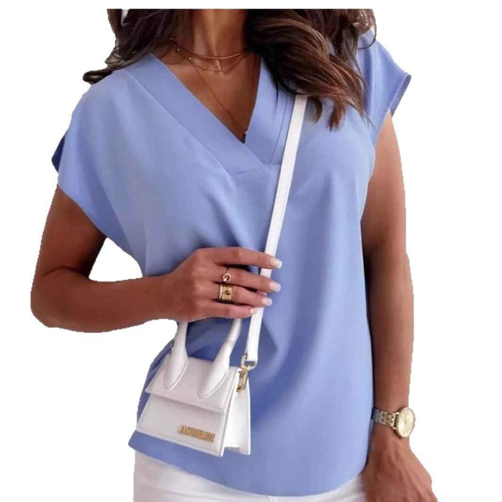 Patchwork Pastel V-Neck Sleeveless Top
