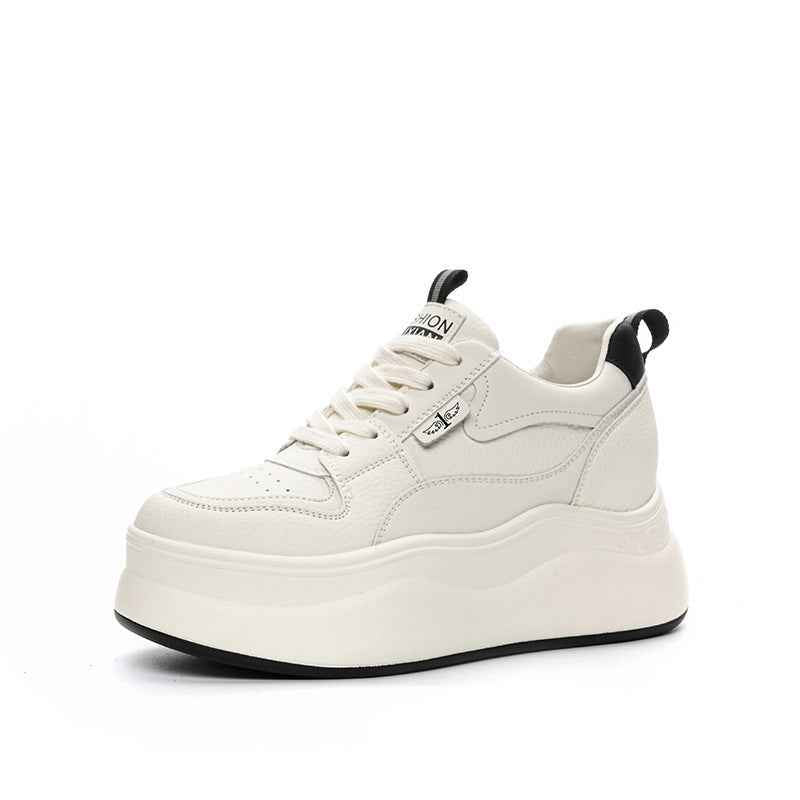 Platform Wedge Sneakers – Hidden Heel Lace-Up