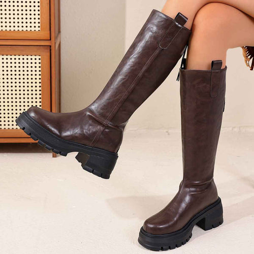 Plus-size Tall Boots With Thick Soles