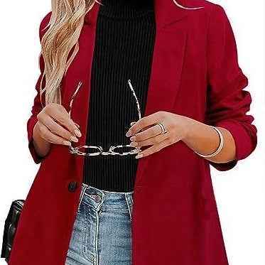 Slim-Fit Single-Breasted Blazer — Mid-Length
