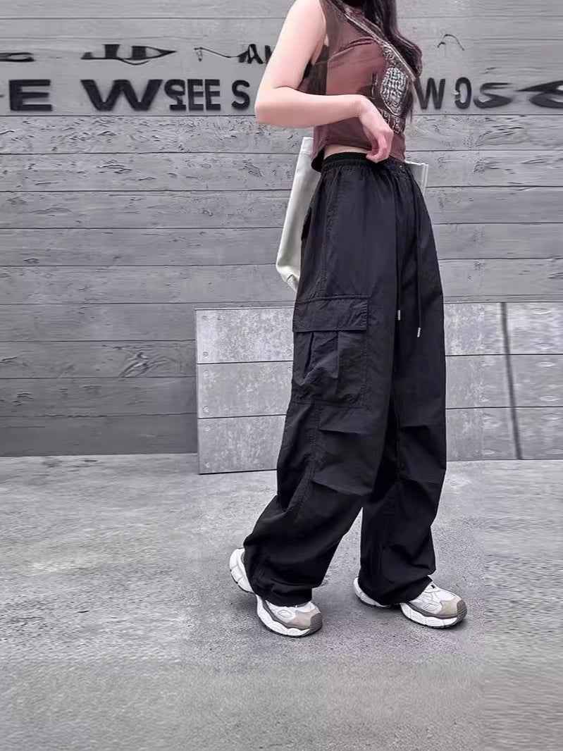 Ice Silk Wide-Leg Trousers — Quick-Dry, Elastic Waist, 3 Colours
