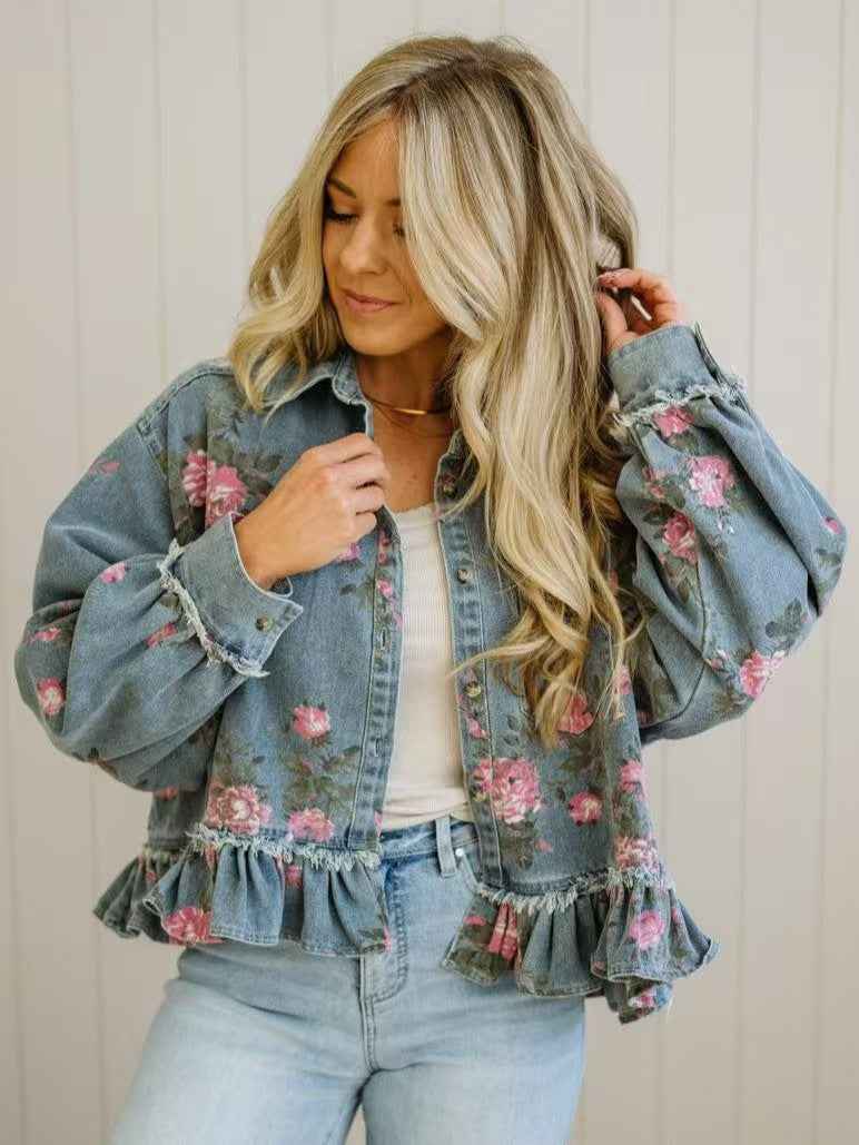 Elegant Loose-Fit Denim Long-Sleeve Shirt — Blue, S–3XL