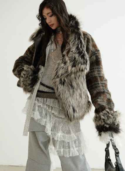 Women's Two-Way Plaid-Lined Faux Leather Jacket — Dark Brown, S–L