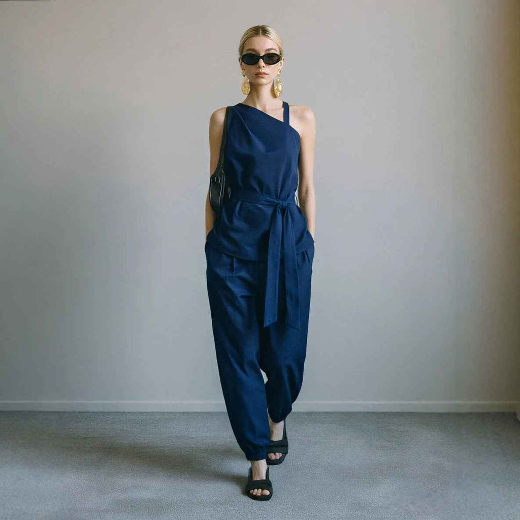 Womens Off-shoulder Sleeveless Top And Pants Two-piece Set