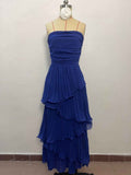 Women's Sleeveless Ruffle A-Line Chiffon Dress