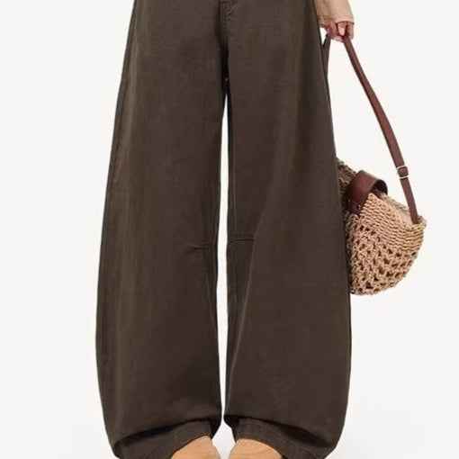 Coffee-Colored Cropped Jeans