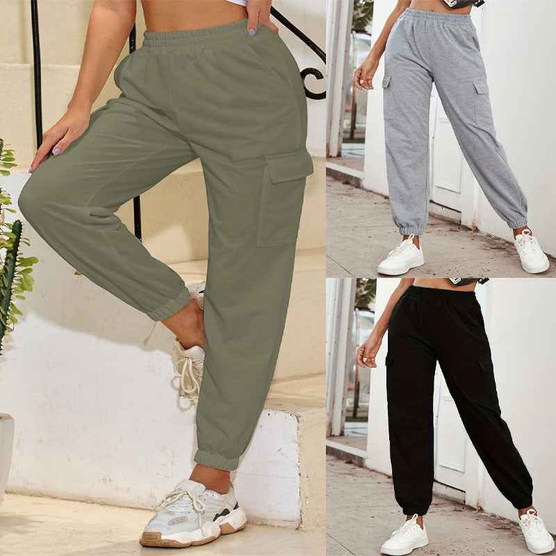 High-Waist Straight-Leg Pocket Trousers