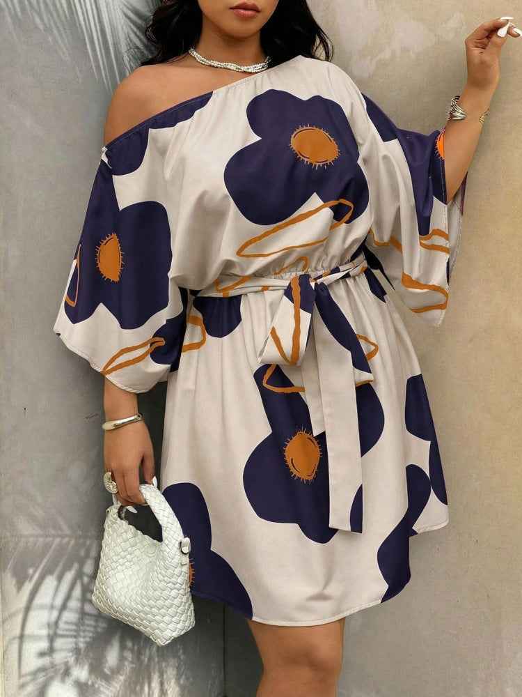 Resort-style Womens Plus-size Off-shoulder Dress