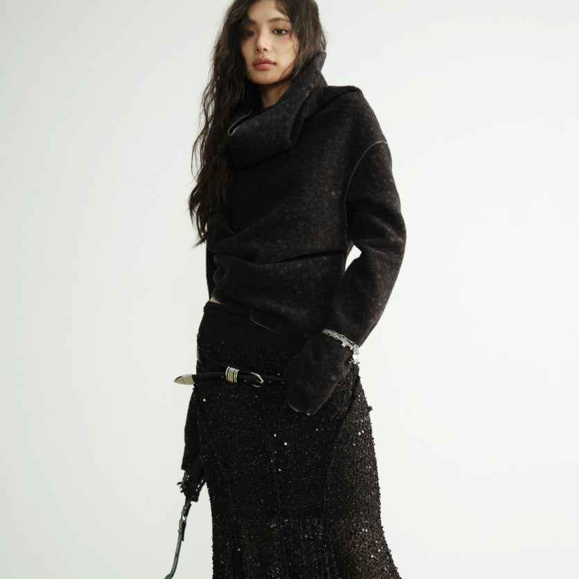 Slim-Fit Viscose Short Coat – Solid Black, Regular Sleeve