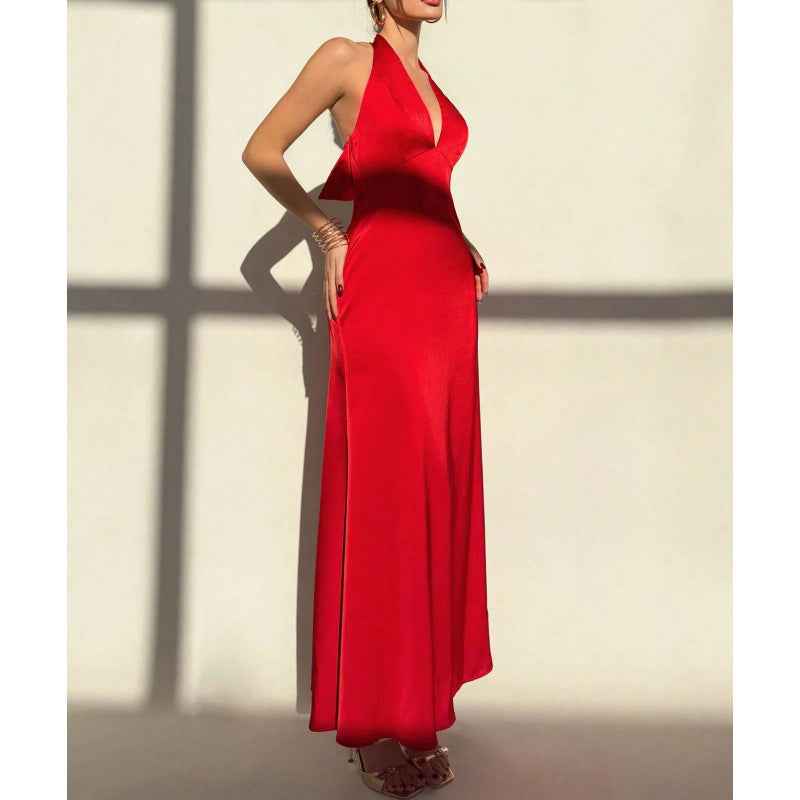 Bow-tie Slim-fit Casual Dress For Women