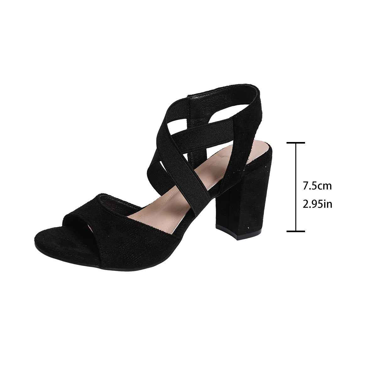 Women's Open-Toe Strappy High Heel Sandals — Suede, Platform, Sizes 35–43