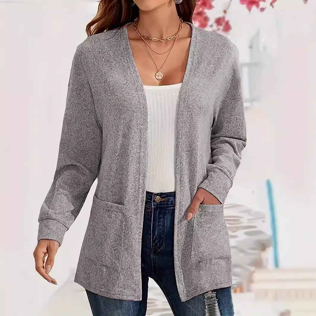 Lightweight Cardigan with Pockets – Loose Fit, Long Sleeve